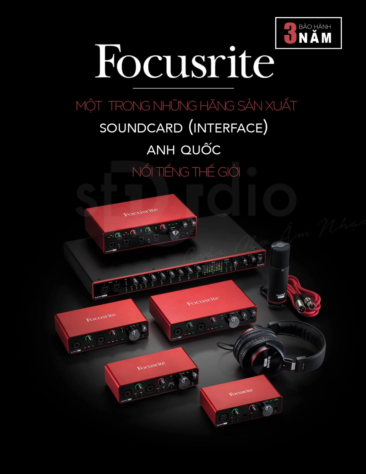 Soundcard Focusrite Scarlett Solo 3rd (Gen) - Interface thu âm studio mini