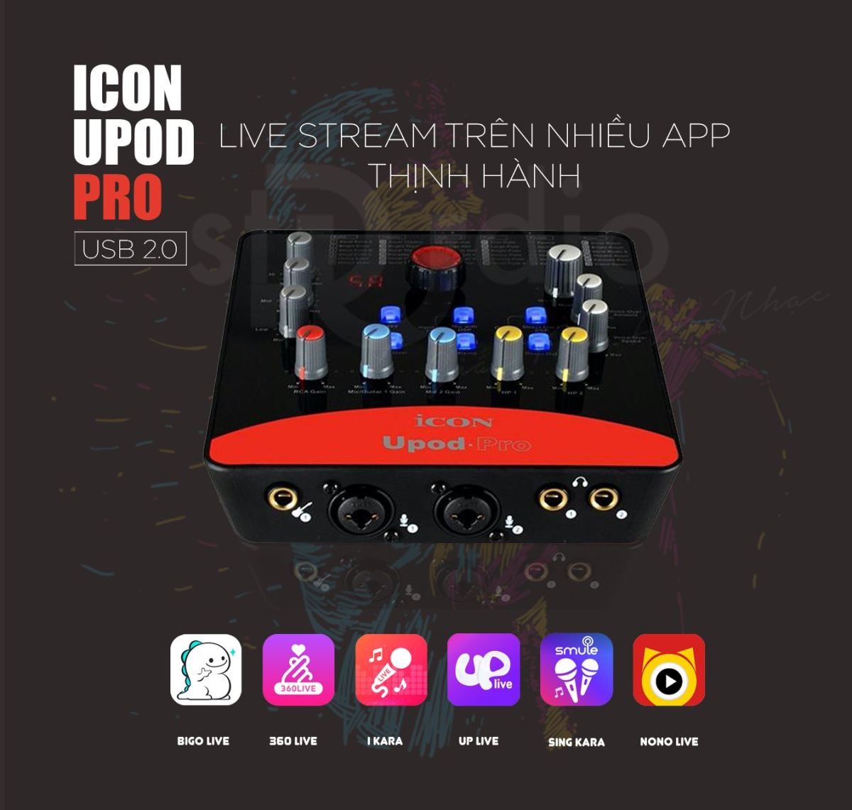 Sound card livestream Icon Upod Pro, hát thu âm karaoke chuyên nghiệp