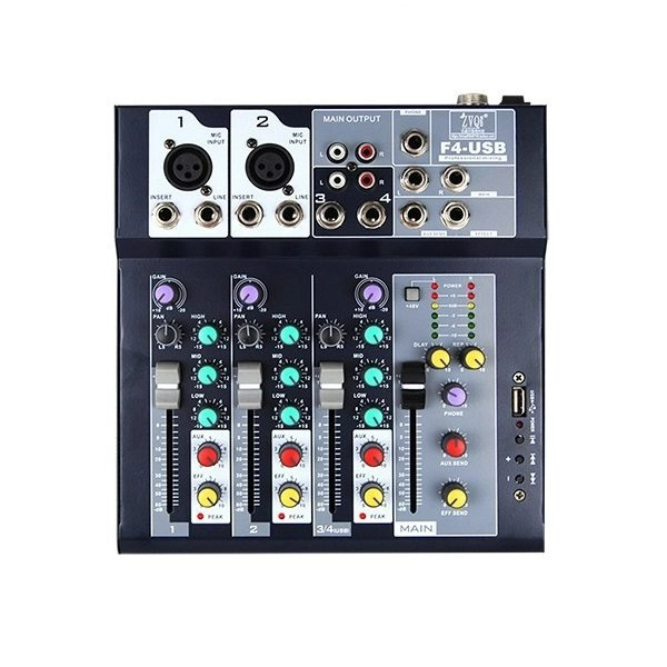 Mixer F4 USB Bluetooth Hát Karaoke, Thu Âm, Livestream