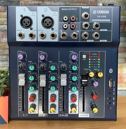 Mixer F4 USB Bluetooth Hát Karaoke, Thu Âm, Livestream