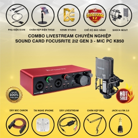                          Combo Focusrite 2i2 Gen 3 Và Micro PC K850                       