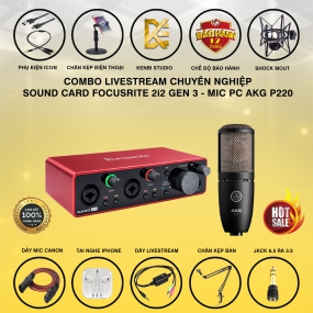                          Combo Focusrite 2i2 3 Và Micro AKG P220                       
