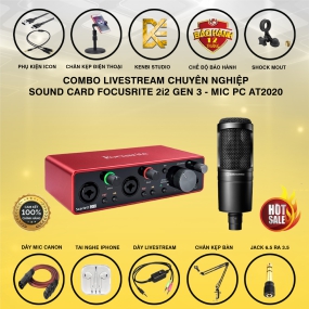                          Combo Focusrite 2i2 Gen 3 Và Micro AT2020                       