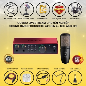                          Combo Focusrite 2i2 Gen 4  Và Micro AKG P220                       