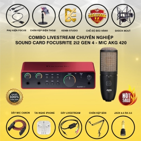                          Combo Focusrite 2i2 Gen 4  Và Micro AKG P420                       
