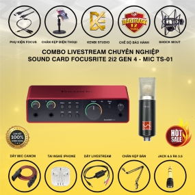                          Combo Focusrite 2i2 Gen 4  Và Micro TS-01 (Mic Tina Hồ )                       