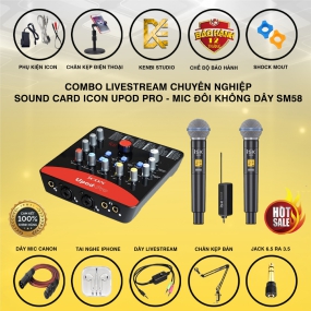                          Combo Icon Upod Pro và Micro Không Dây SM58 (2 Mic)                       