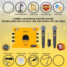                          Combo K10 Và Micro ISK SM58 2 Micro Hat live chuyên nghiệp                       