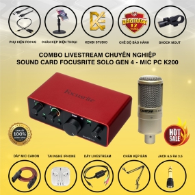                          Combo Focusrite Solo Gen 4  Và Micro Tarkstar Pc K200                       
