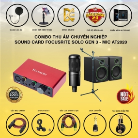                          COMBO THU ÂM FOCUSRITE SOLO GEN 3 VÀ MIC AT2020                       