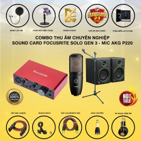                          COMBO THU ÂM FOCUSRITE SOLO GEN 3 VÀ MIC AKG P220                       