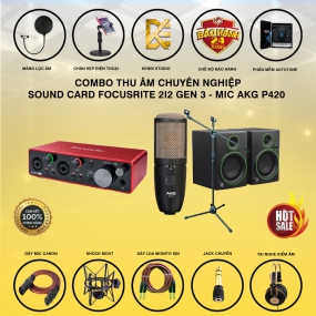                          Combo thu âm focusrite 2i2 Gen 3 và mic Akg P420                       