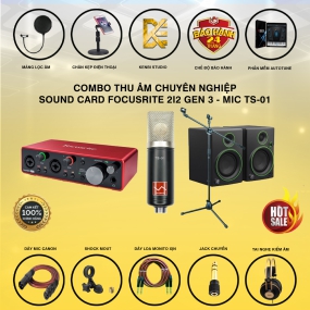                          COMBO THU ÂM FOCUSRITE 2I2 GEN 3 VÀ MIC TS-01 (MIC TINA HỒ)                       