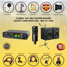                         COMBO THU ÂM SOUND CARD MOTU M2 VÀ MIC AT2020                       