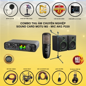                          COMBO THU ÂM SOUND CARD MOTU M2 VÀ MIC AKG P220                       