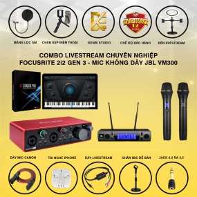                          Combo Focusrite 2i2 Và Micro Không Dây JBL VM300                       