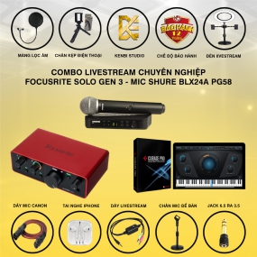                          Combo Solo Gen 3 Và Micro Không Dây Shure PG58 (1 Mic)                       