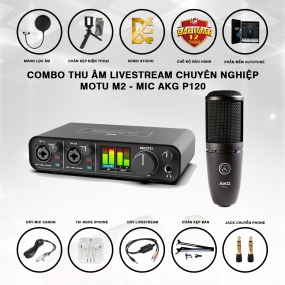                          COMBO THU ÂM MOTU M2 VÀ MIC AKG P120                       
