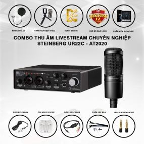                          Combo Thu Âm Livestream Steinberg UR22C - Mic AT2020                       