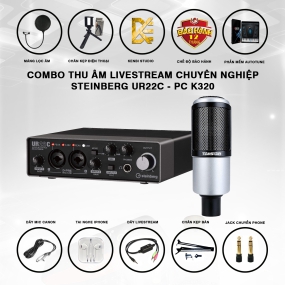                          Combo Thu Âm Livestream Steinberg UR22C - Mic PC K320                       