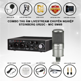                         Combo Thu Âm Livestream Chuyên Nghiệp Steinberg UR22C - Mic SM8B                       