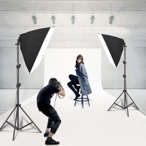                          Bộ đèn studio XT5A có remote - Kèm Softbox 50x70cm, chân đèn 2m, bóng led Bulb 150W                       