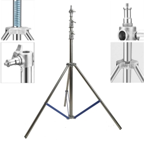                          Chân Đèn Inox 2.8M Tải Trọng Cao, Chân Chuyên Dùng Trong Studio, Chân Đầu Ren 1/4&3/8                       