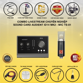                          Combo sound card Audient ID14 MK2 - mic TS-01 (Mic Tina Ho)                       