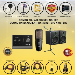                          COMBO THU ÂM SOUND CARD AUDIENT ID 14 MK2 VÀ MIC AKG P220                       