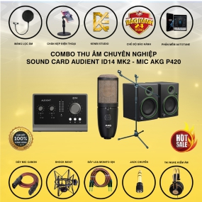                          COMBO THU ÂM SOUND CARD AUDIENT ID 14 MK2 VÀ MIC AKG P420                       