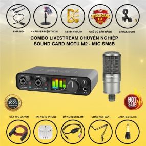 Combo sound card Motu M2 - mic taskstar SM8B