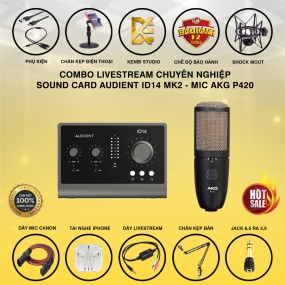 Combo sound card Audient ID14 MK2 - mic AKG P420