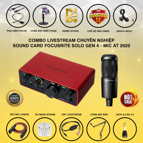 Combo Focusrite Solo Gen 4  Và Micro At2020