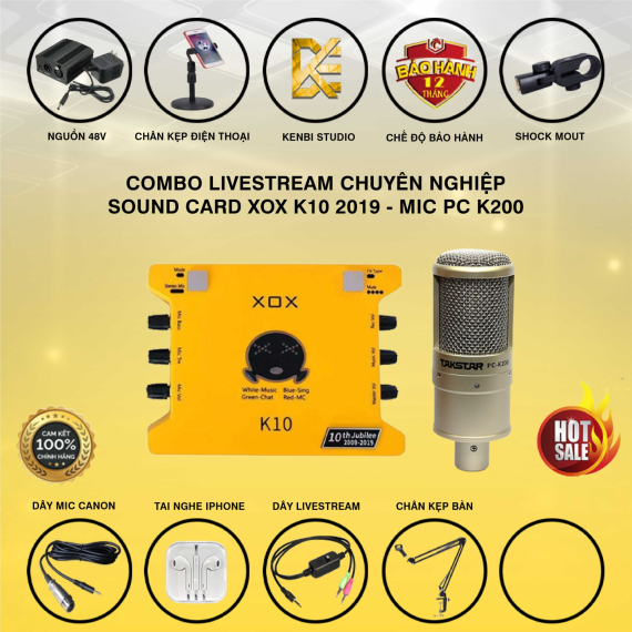 Combo K10 10th Bản 2020 Và Micro Thu Âm PC K200