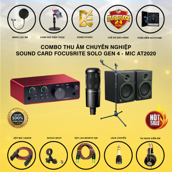 COMBO THU ÂM FOCUSRITE SOLO GEN 4 VÀ MIC AT2020