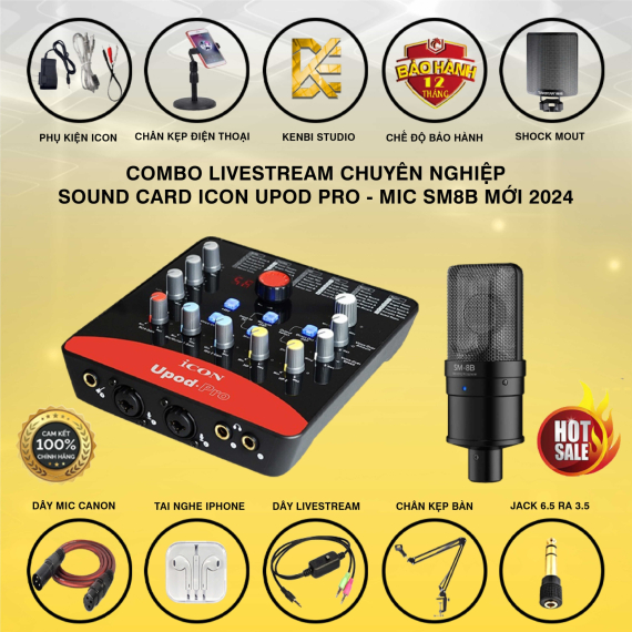 Combo icon upod pro và mic tarkstar SM-8B phiên bản mới nhất 2024