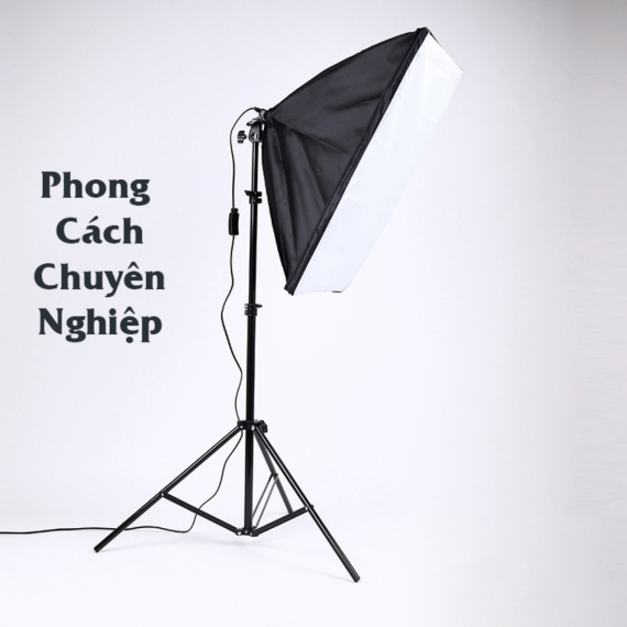 Bộ đèn studio XT5A có remote - Kèm Softbox 50x70cm, chân đèn 2m, bóng led Bulb 150W