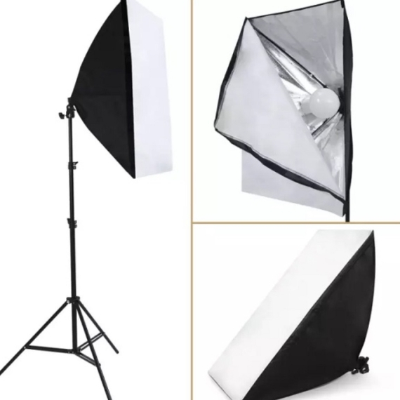 Bộ đèn studio XT5A có remote - Kèm Softbox 50x70cm, chân đèn 2m, bóng led Bulb 150W