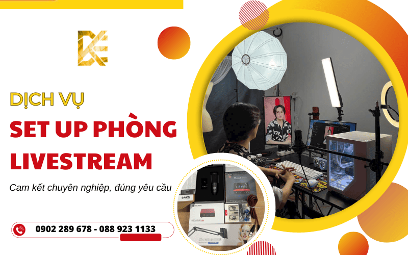 setup phòng livestream cho khách