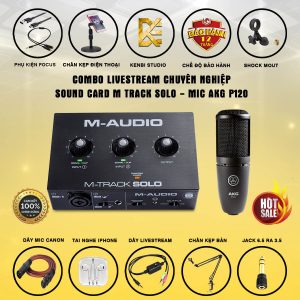 Combo Soundcard M-Audio M-Track Solo và Micro AKG P120