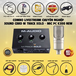 Combo Thu Âm Soundcard M-Audio M-TRACK SOLO và Micro Takstar PC-K200 gen 2