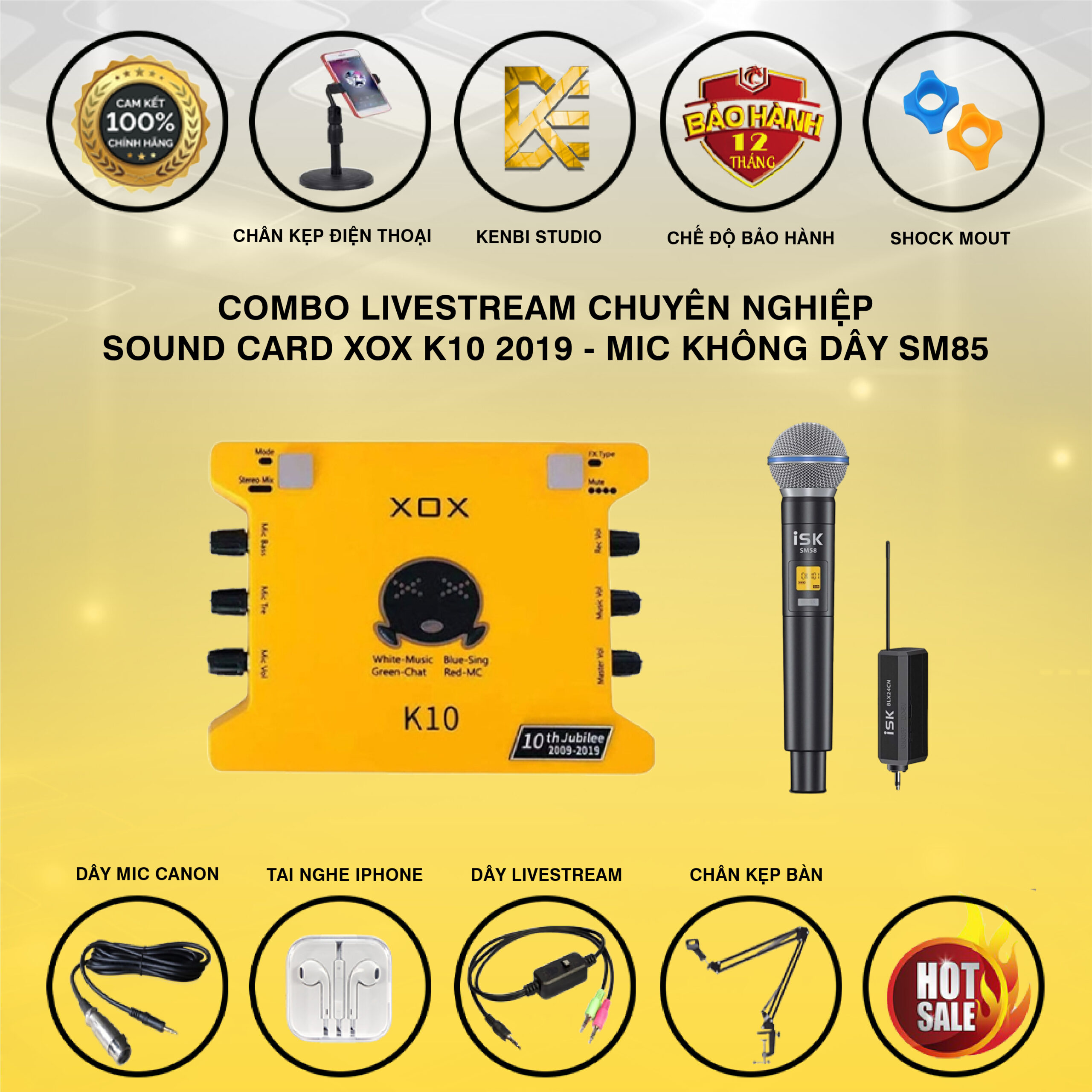 Combo K10 Và Micro ISK SM58 1 Micro Hat live chuyên nghiệp