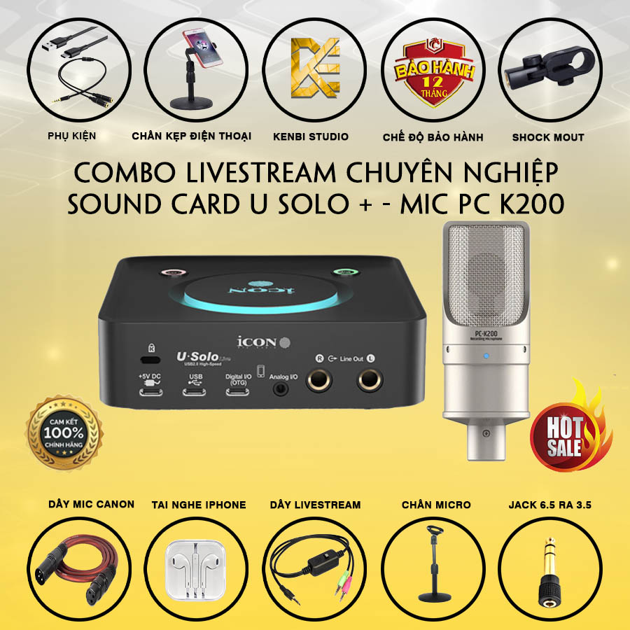 Bộ livestream Icon Usolo - Micro thu âm Takstar PC K200 ( Gen 2 )