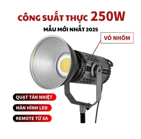 Đèn Studio 250W SY-2500 GMETAL vỏ nhôm tản nhiệt bền bỉ chuyên livestream, quay video, chụp studio