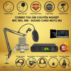 Combo Sound Card Motu M2 - Mic MXL 990